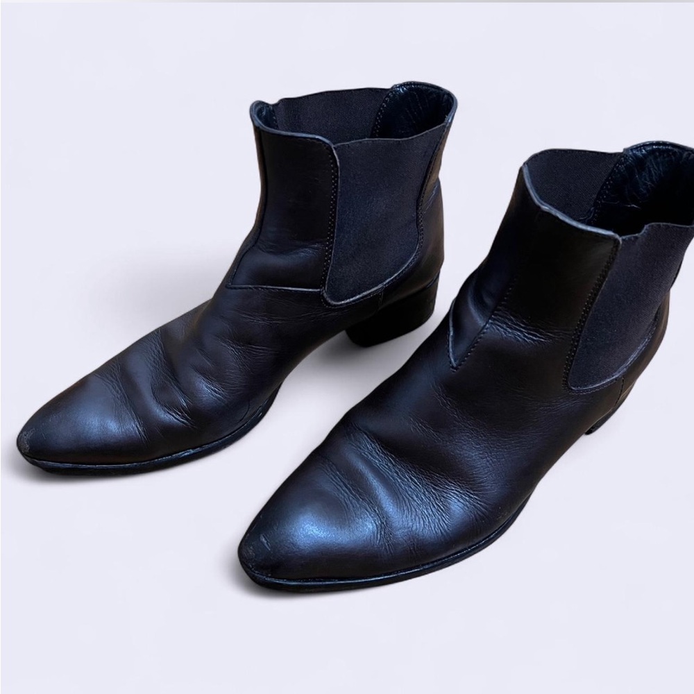 Vintage Helmut Lang Dark Brown Leather Ankle Boots in Women's 8.5 / EU  38.5